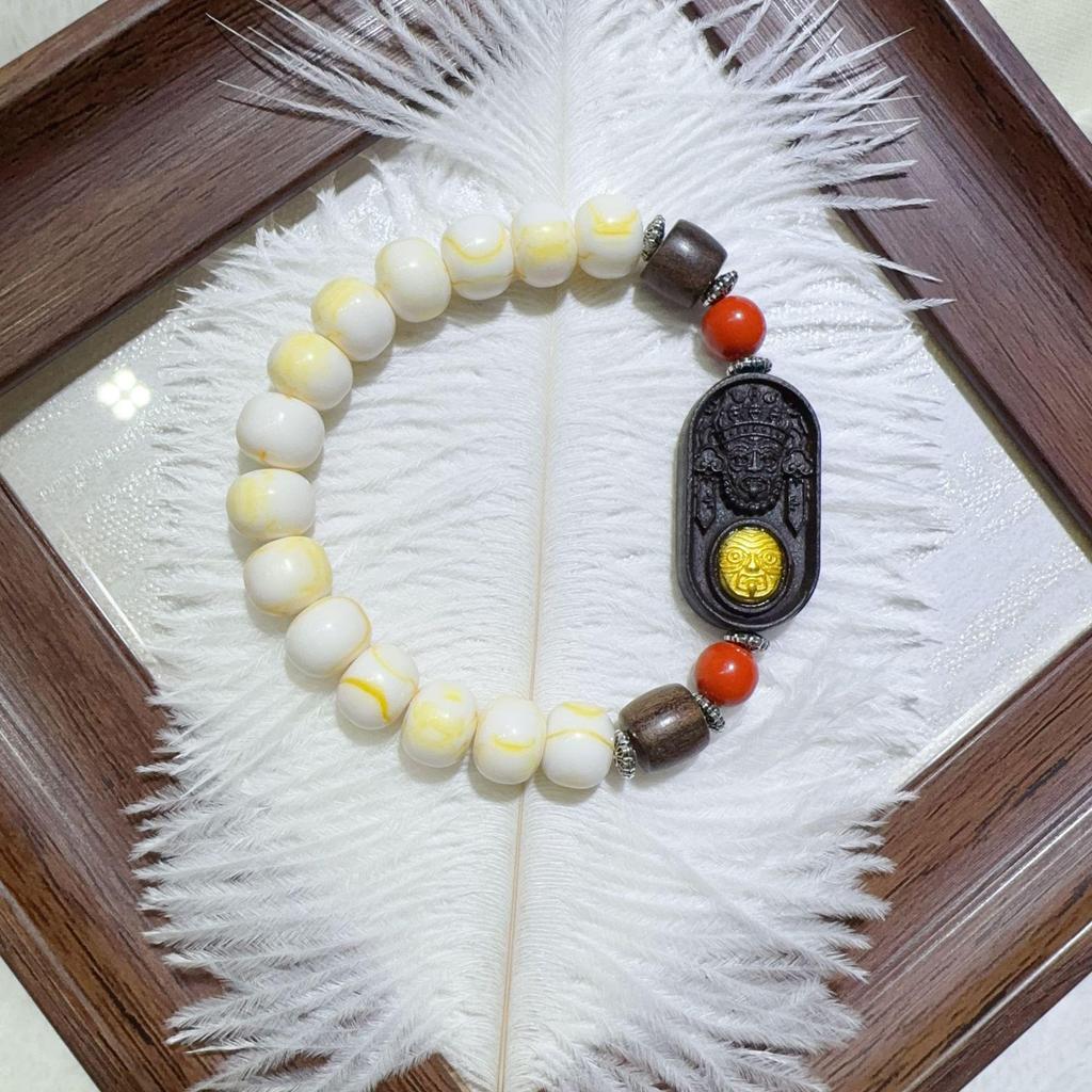 Original Chinese Agarwood Multi-Treasure Bracelet for Women - Natural Wood Beads, Retro High-End Style