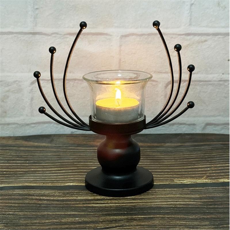 Wrought Iron Wedding Table Candlestick Decorations Home Candlelights Dinner Metal Candle Holder
