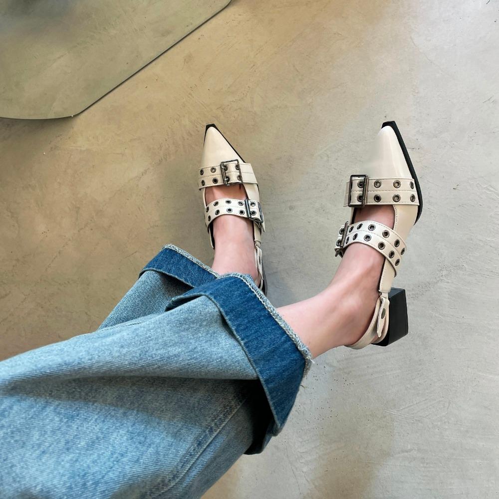 Women Sandals Spring New Pointed Toe Fashion Sandals Women Slingbacks Ladies Sandals Big Size Flats Shoes Sandalias De Mujer