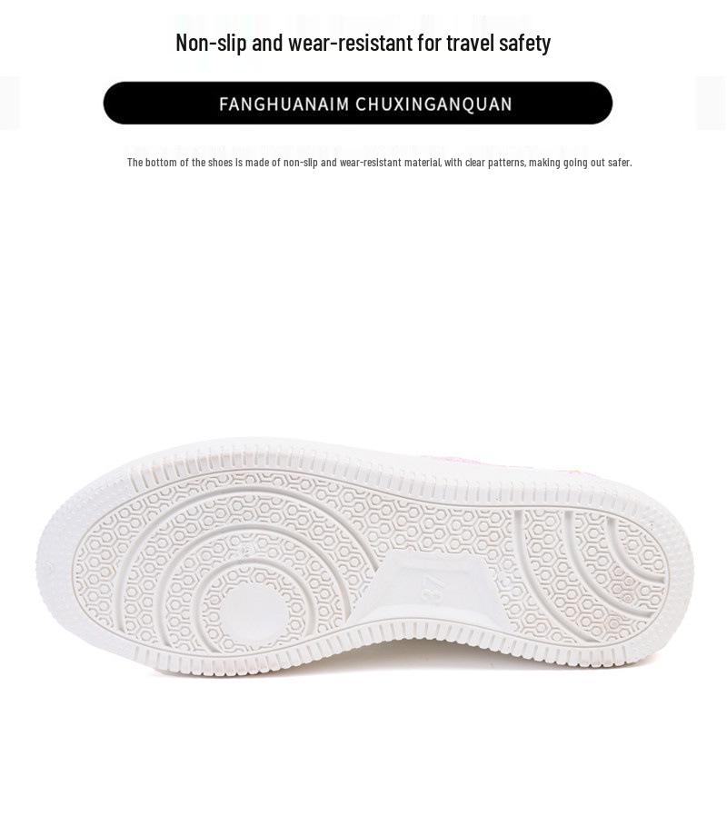 Women's White Leather & Mesh Breathable Shoes - Soft Sole, Non-Slip, Korean Style for Spring/Summer