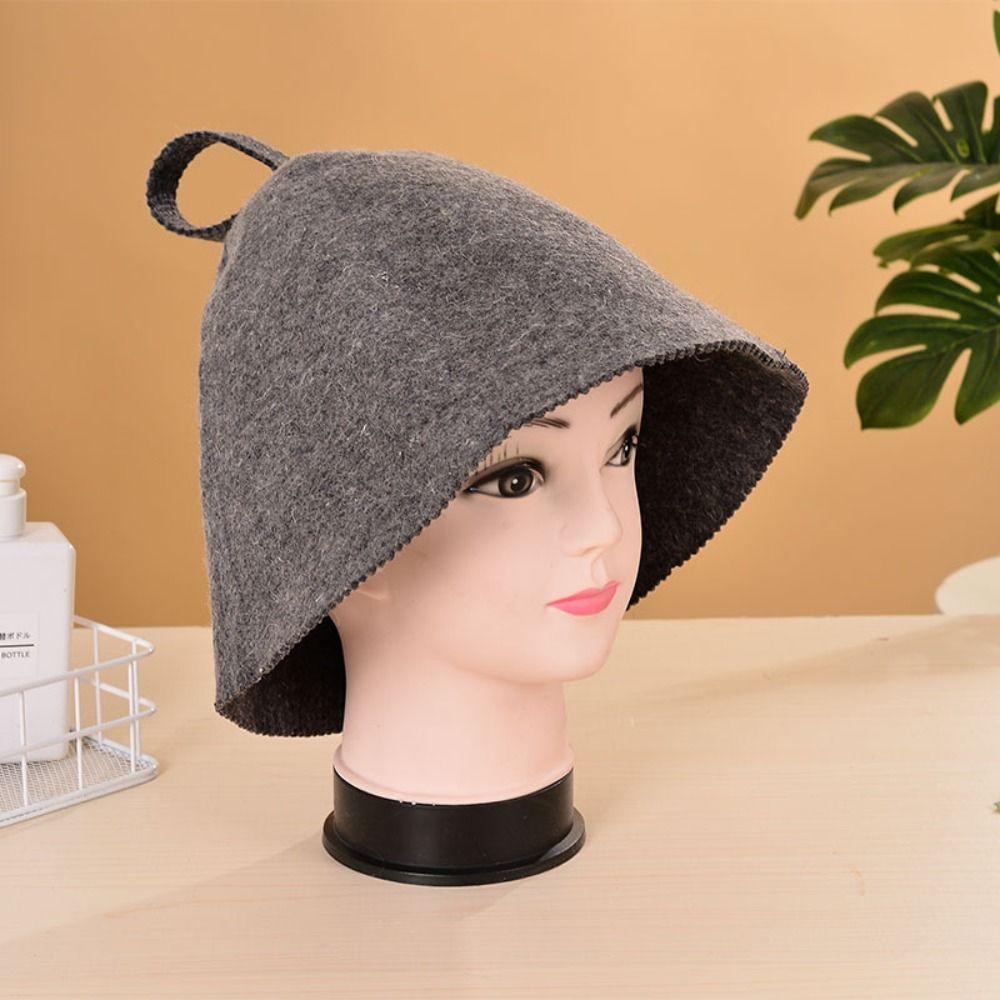 

Absorbent Sauna Hat Head Protection Wool Anti Heat Cap Thick Sauna