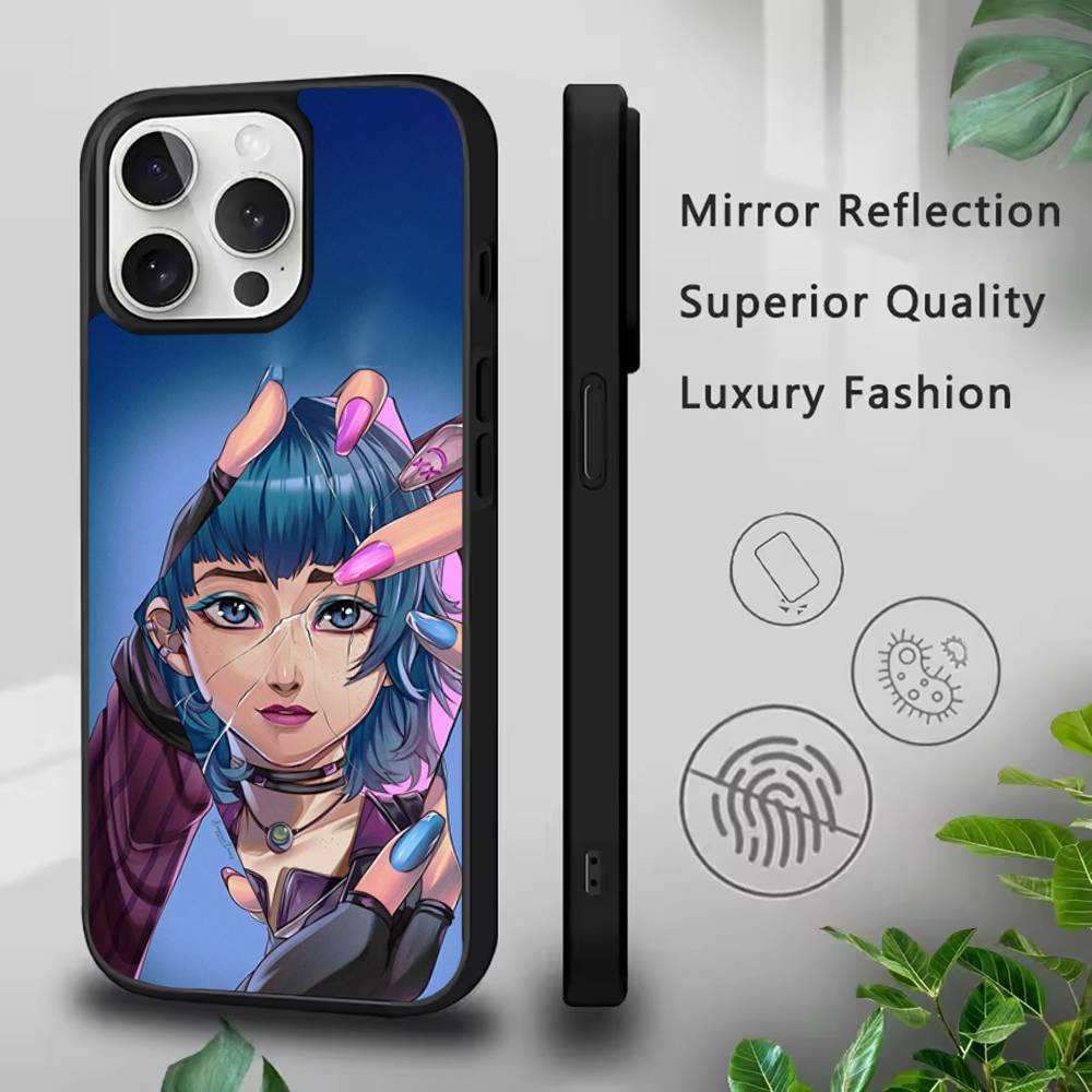 Anime Arcane Jinx Vi Phone Case For iPhone 17,16,15,14,13,12,11,Pro,Max,Plus,Mini,SE4,E Magnetic Magsafe Wireless Charging