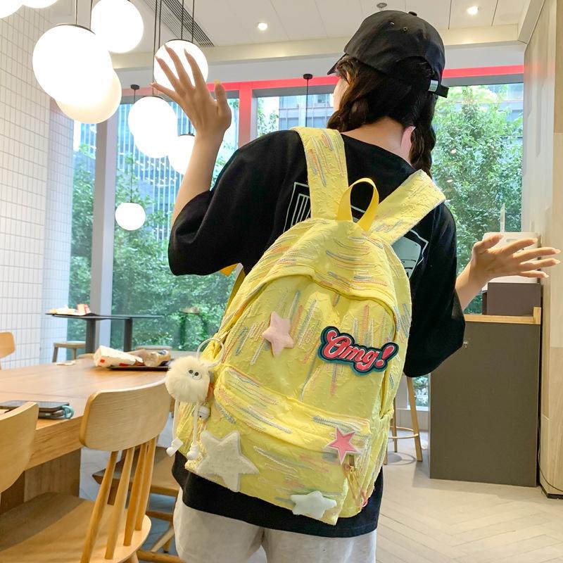 High-value backpack female junior high school schoolbag new fashion college student niche mini backpack