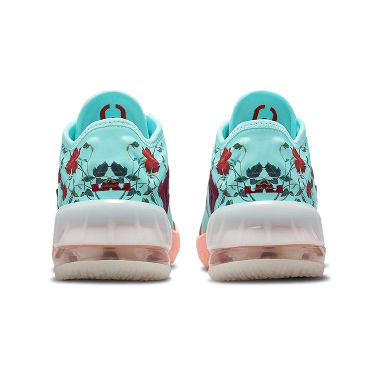 Nike Zapatillas de Baloncesto Lebron 18 Low Florales Caña Baja Azul Rojo Unisex DN4177-400