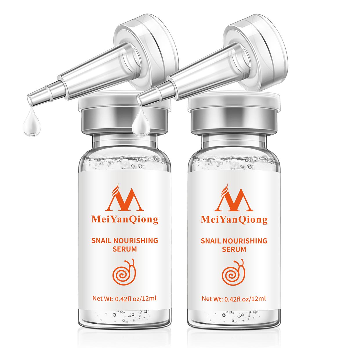 

MeiYanQiong Улиточная Сырая Жидкость Мелеуровая Кислота Против Морщин Антивозрастная Увлажняющая Подтягивающая Кожу 2pcs