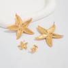 Bohemian-Style 4pcs Starfish Earrings Set Summer Beach Vacation Ear Clip Jewelry Party Gift Metal Star Flower Stud Earring