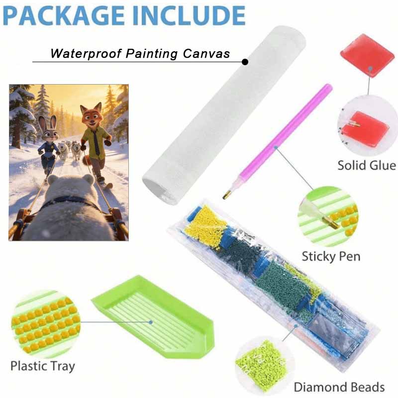 Disney Diamond Art Painting Kit 5D Diamond Zootopia Painting Dot Art Gemstone Crystal Paint Diamond Home Wall Decor
