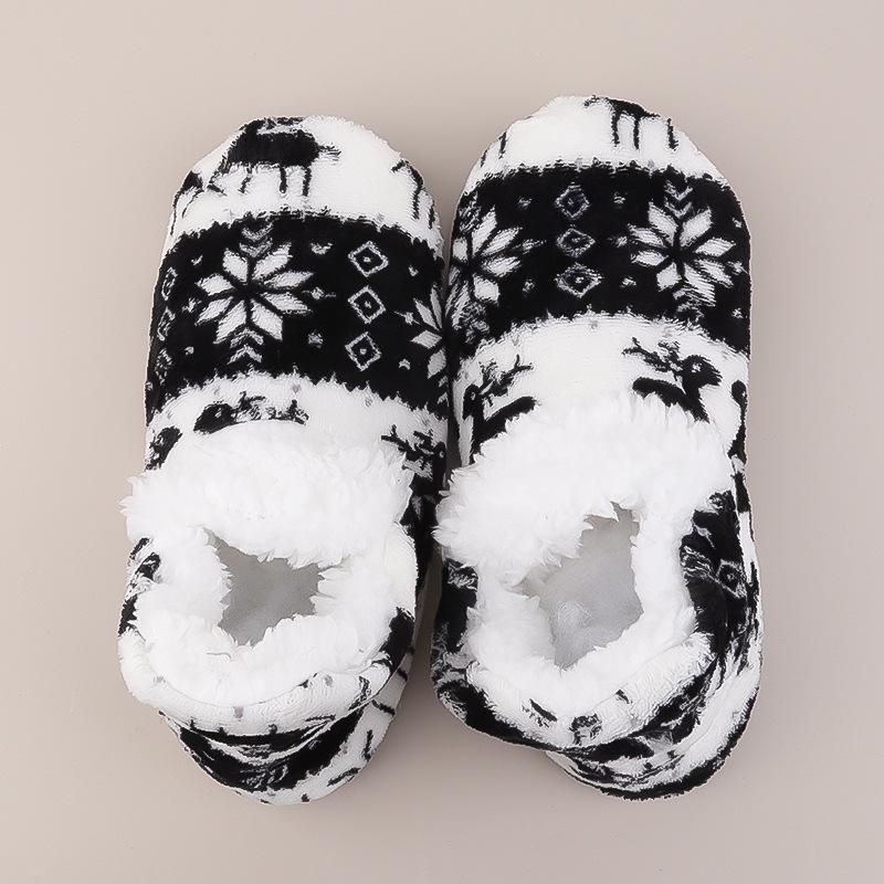 Świąteczne skarpety podłogowe z reniferami dla dorosłych