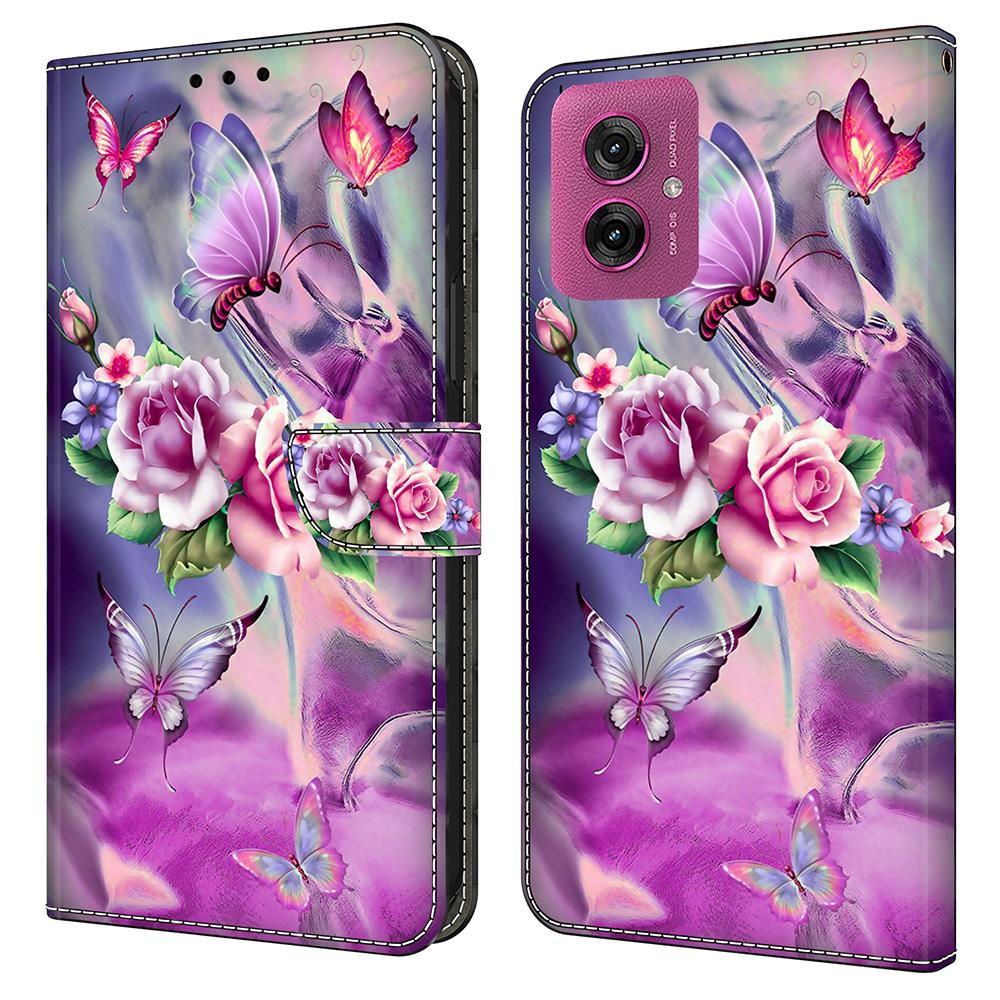 For Motorola Moto G55 5G Case 3D Pattern PU Leather Wallet Phone Cover with Stand