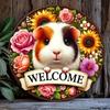 Vintage Rabbit Welcome Sign Home Farm Cafe Decor Pet Lover Gift Wall Art