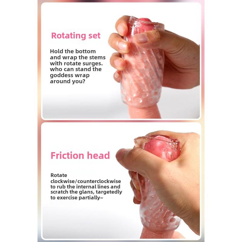 Airplane Cup Transparent Male Manual Masturbation Penis Exerciser Adult Erotic Sex Products