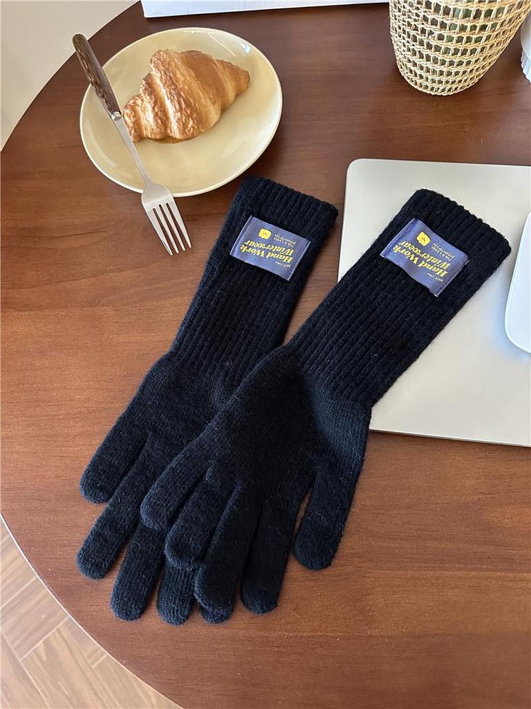 Lange gestrickte Fingerlose Touchscreen-Handschuhe mit verlängertem Handgelenkwärmer für Herbst & Winter