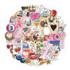 49PCS Y2K Pink Aesthetic Waterproof Stickers for DIY Decoration on Guitars, Notebooks, Luggage, Planners