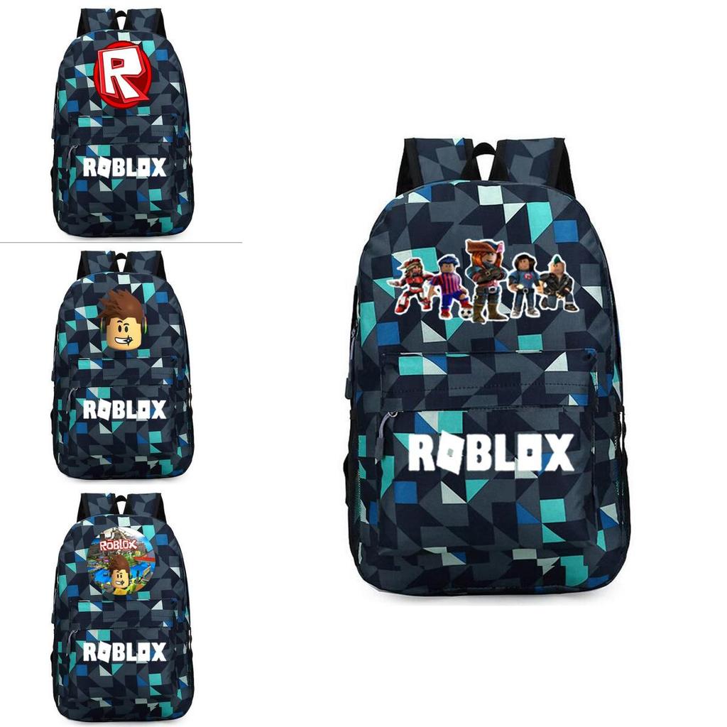 Stylish Roblox Backpack For Kids Featuring A Vibrant Cartoon Pattern And Large Capacity