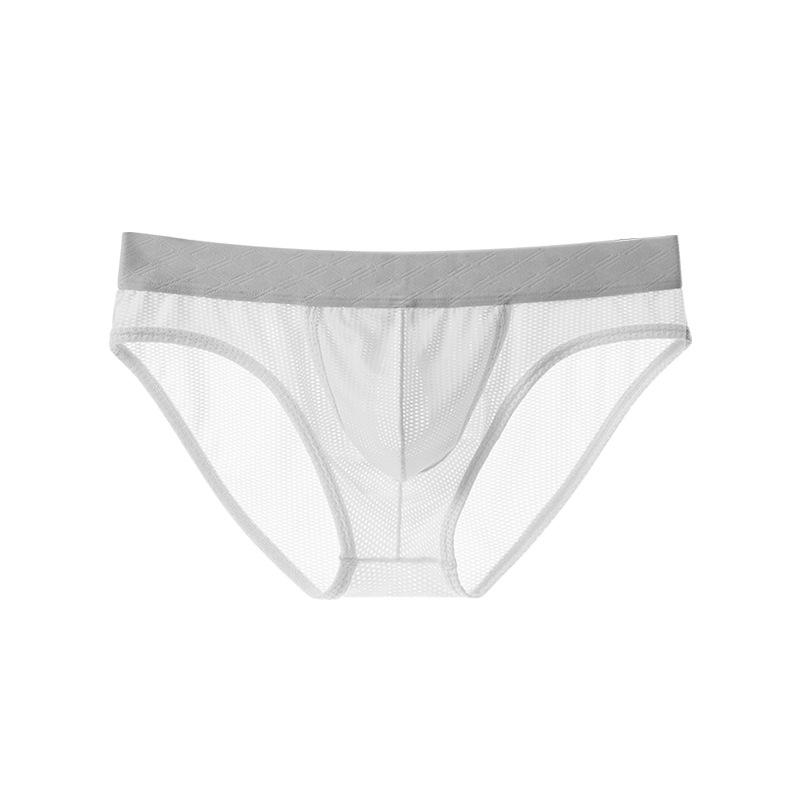 Men's Breathable Ice Silk Seamless Summer Underwear – Thin Triangle Design with Large Pouch