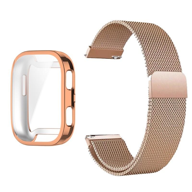 Milanese Magnetic Loop Watchband and TPU Shell Cover for Amazfit Bip 6 Bip 5 Bip 5 Unity Bracelet
