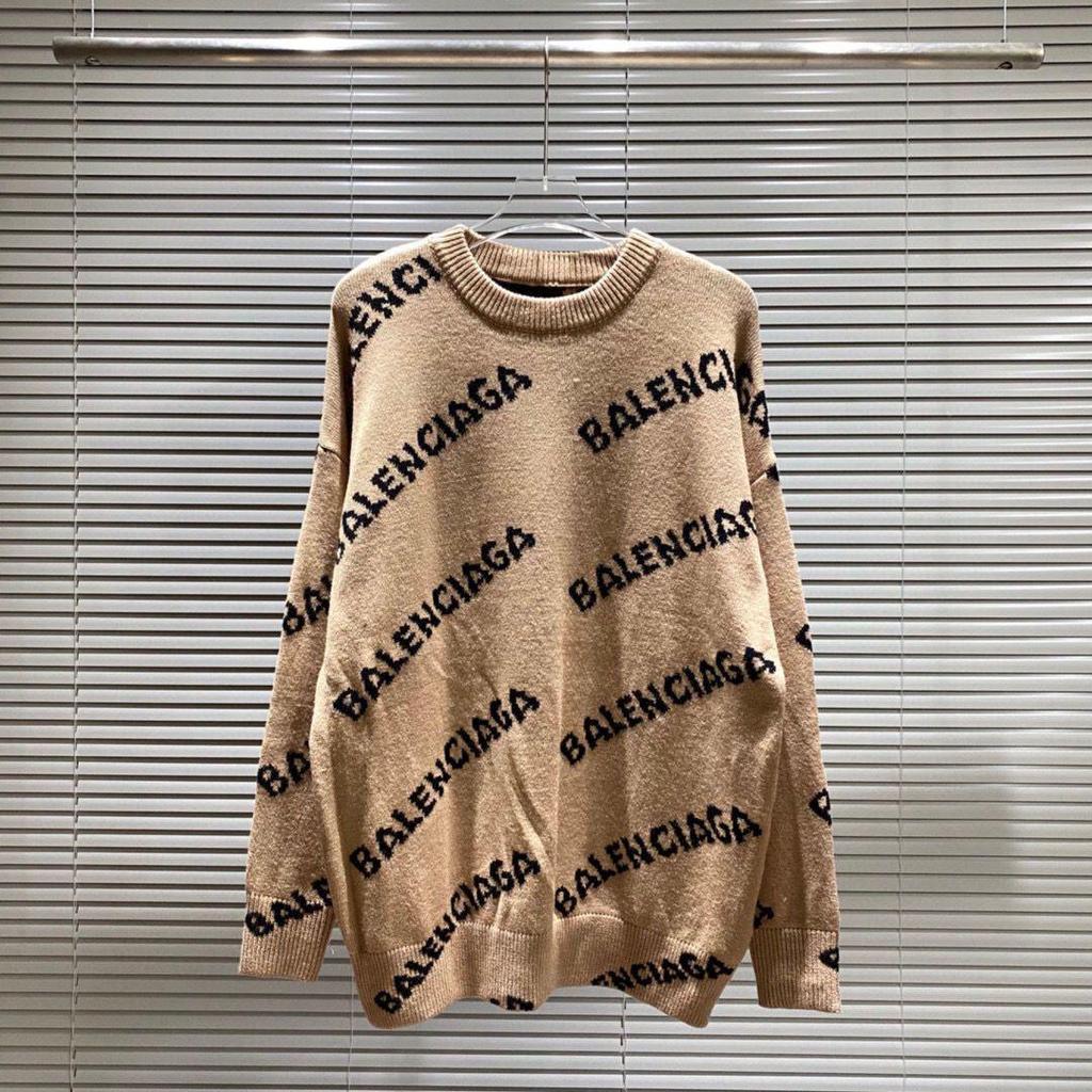 Unisex-Strickpullover mit Rundhalsausschnitt und Allover-Logo (Modelljahr 2025) – Lockere Passform, lässiger Stil