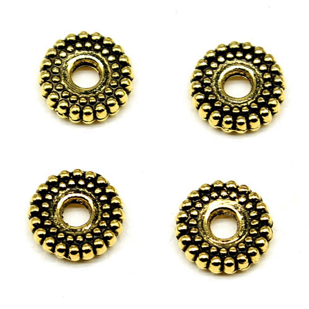 Caps Beaded Edge Spacer Beads Antique Style For DIY Jewelry Projects