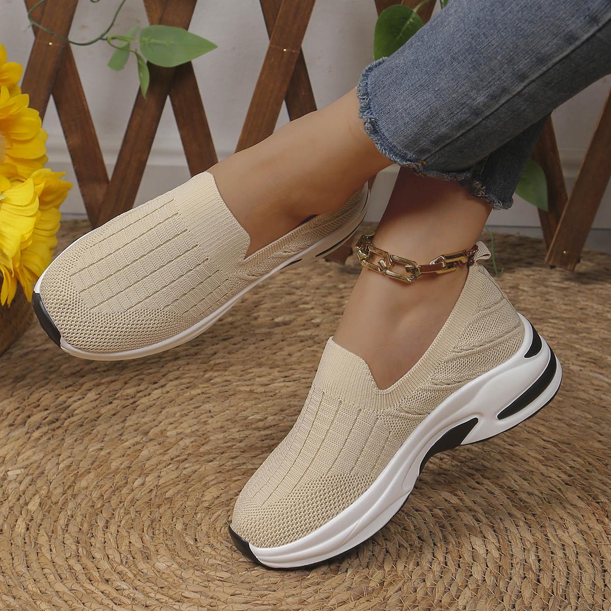 

Женские кроссовки Удобные весенние и осенние модные кроссовки Дышащие сетчатые повседневные кроссовки Неглубокие дизайнерские туфли для женщин 36 бежевый