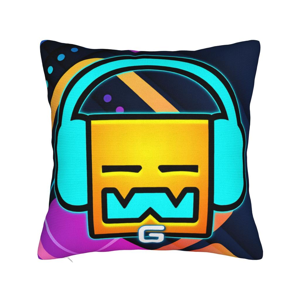 Geometry Dash Pillow Case Novelty Pillow Cover Square Graphic Cushion Cover Pillowcases For Sofa Car Home Decor