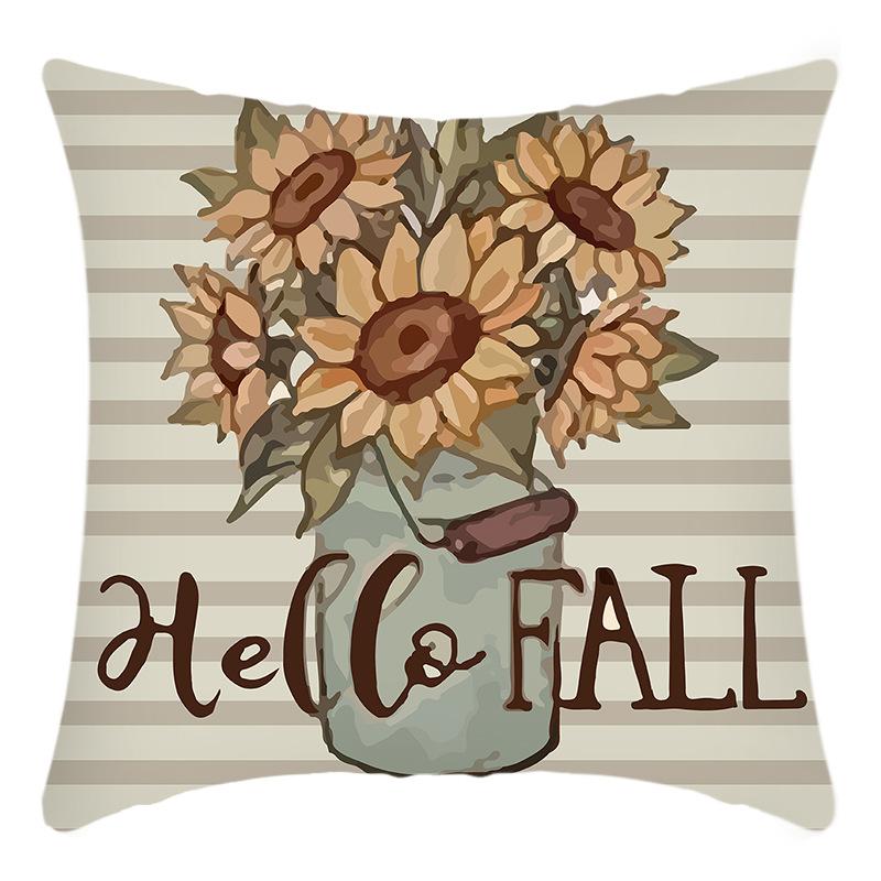 New Cross-cuddle Pillow Cover English Letters Thanksgiving Printed Cushion Home Sofa Cushion Cover