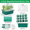 Plant Starter Trays Seedling Kits 12-Cell Trays With Dome And Base For Balcony Window Sill Classroom Small Space Gardening