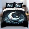 Moon Starry Night Decor Set Soft Comfortable Duvet Cover Bedding Set Included 1*Duvet Cover & 2*Pillowcases, Gift