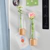 Refrigerator Magnet Hydroponic Plants Mini Test Tube Glass Vase DIY Wooden Vase Planter Home Office Decor Flower Arrangement