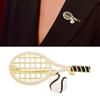 Sporty Tennis Racket Brooch Pin Alloy Lightweight Design Secure Lock For Casual Events And Outdoor Activities