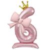 Standing Design Aluminum Foil Balloons Crown Shape Pink Number Balloons  Birthday Parties