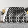 Skull & Crossbones On Black // Halloween Collection Throw Blanket Decorative Bed Blankets Softest Blanket Polar Blanket