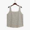 Wide-Strap Plus Size Square Neck Striped Knit Camisole
