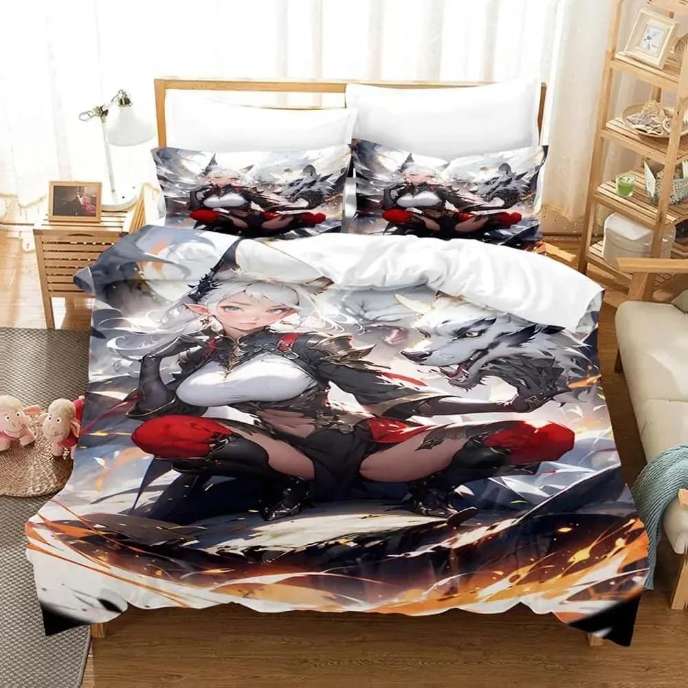 Comforter New 3D Anime Bed Beast Tamer Bedding Set Single Twin Full Queen King Size Bed Set Adult Kid Bedroom S