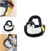Penguin Plush Tote Bag For Girls With Soft Faux Fur And Zipper Interior