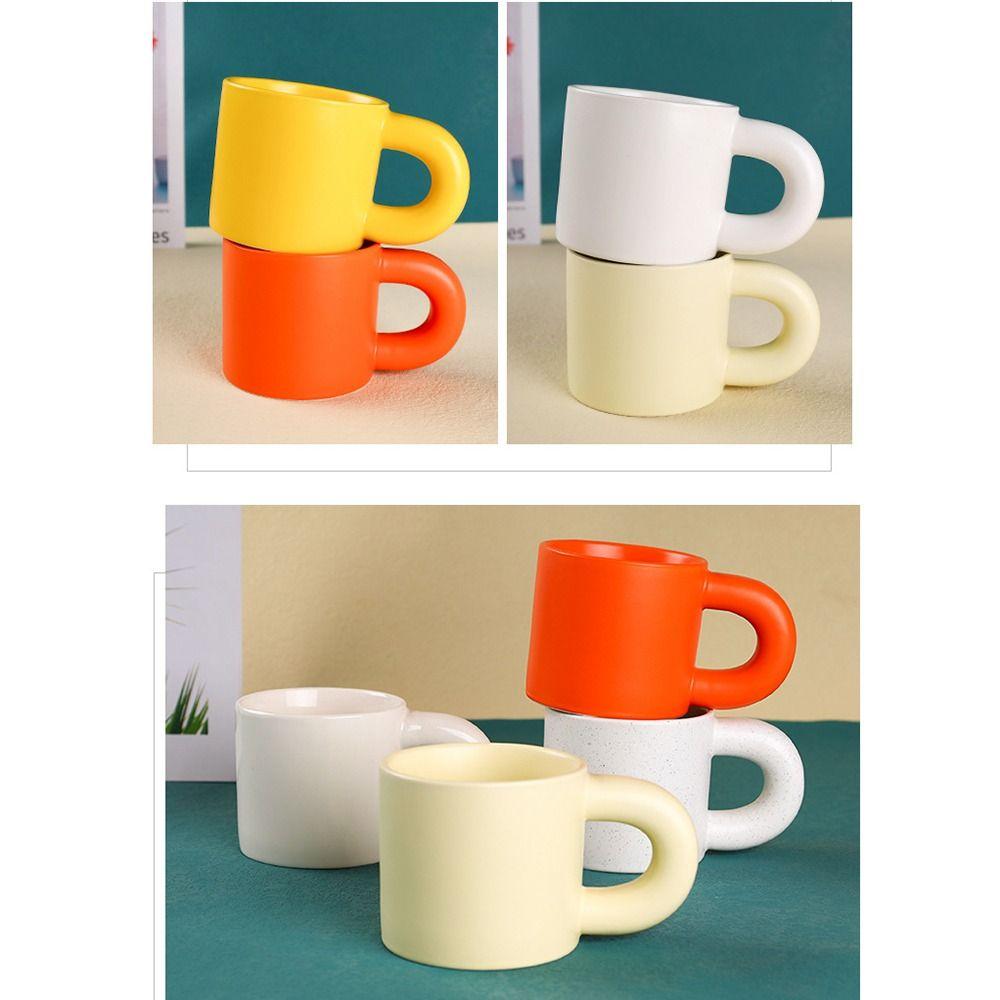Fat Round Handgrip Novelty Cups Ceramic Cute Fat Handle Cup Personalized Milk Container  Home