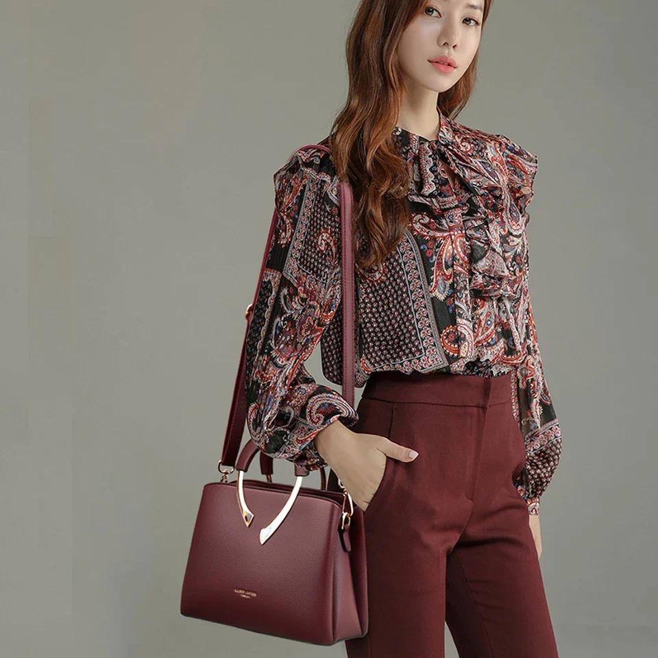 Genuine High-quality Casual Leather Tote Bags Luxury Designer Women's Shoulder Crossbody Bags