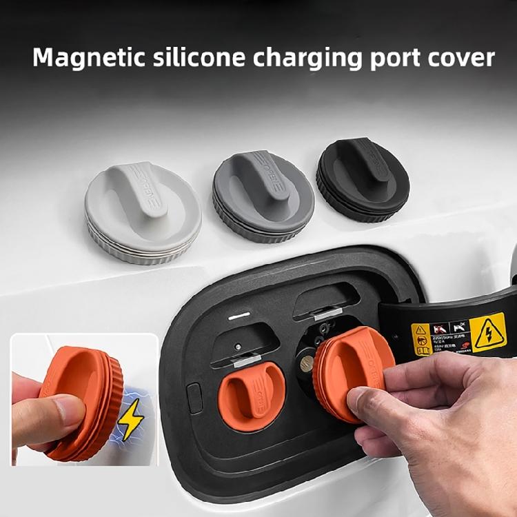 Electric Car Charger Port Waterproof Protective Cover, Magnetic Seal Suitable for Rain Dust Protection, High Visibility