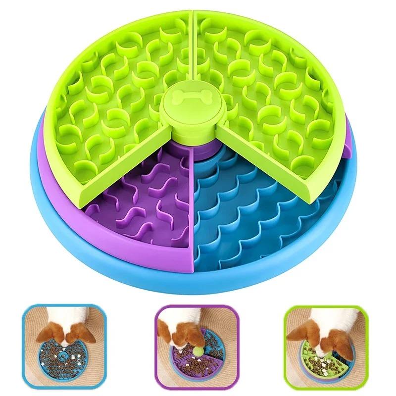 Собачья головоломка Slow Feeder Интерактивная игра-головоломка для собак 3 слоя Съемная миска для медленного поедания собак Успокаивающая миска для кормления собак