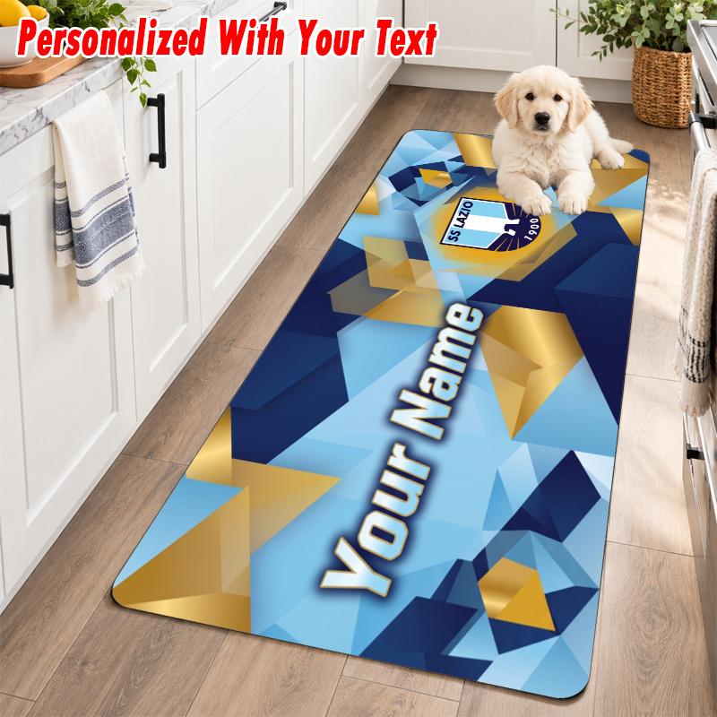 Lazio FC Custom Name Flannel Rug Kitchen Mat Non Slip Floor Carpet Personalized Home Decor