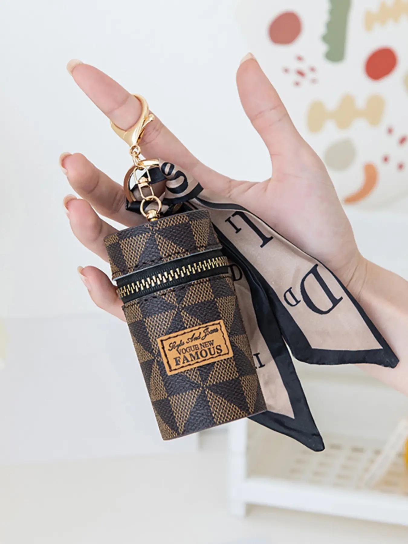 Ретро кожаный брелок с тиснением, кожаный мини красный конверт, умные наушники, подвеска-мешочек для мелочи, брелок A-DH