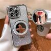 Diamond Glitter For Magsafe Bracket Phone Cases For iPhone 17 16 15 14 13 12 11 Pro Max Air Mirror Magnetic Holder Stand Cover