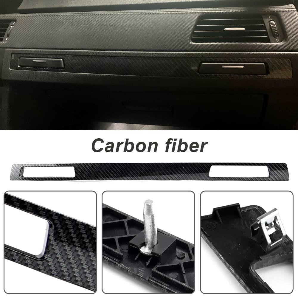 BMW 3er (2005-2012) Becherhalter-Zierleiste, Schwarz-Reisgrau Karbonfaser-Muster