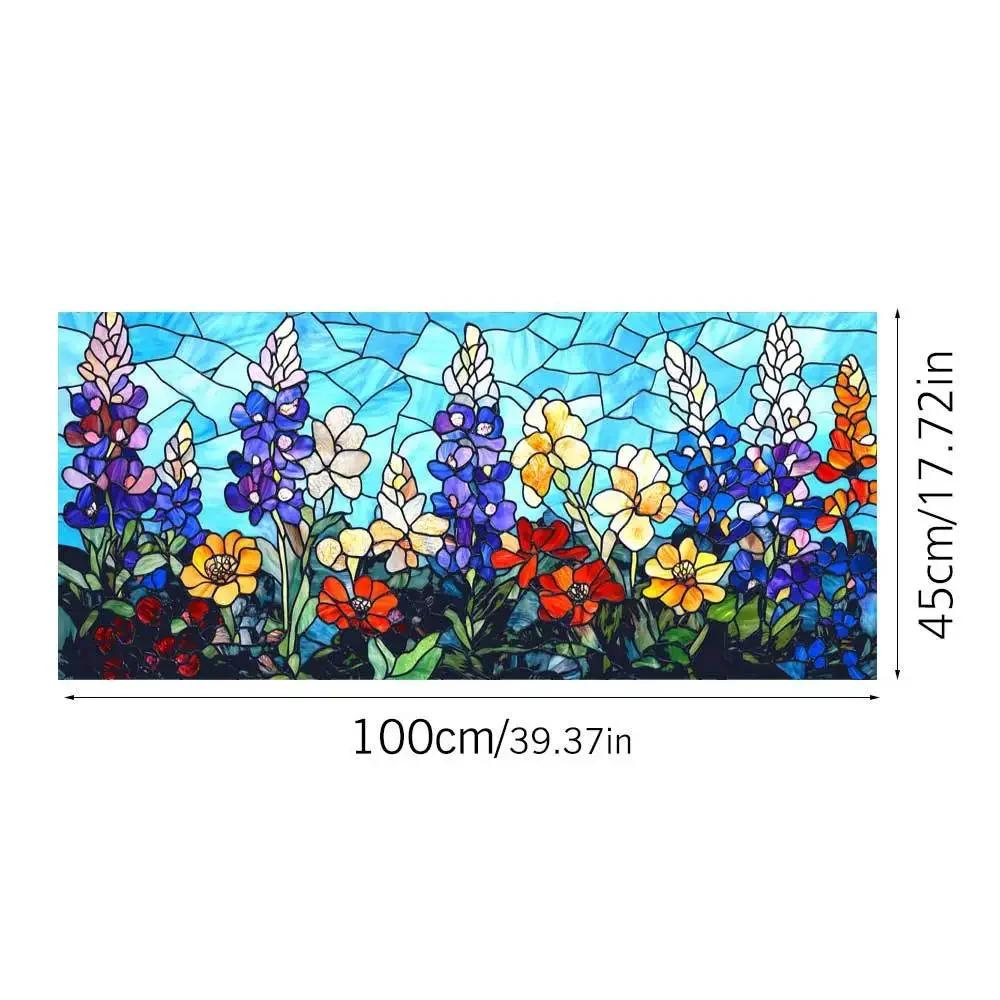 PVC Privacy Window Film Electrostatic Glass Stickers Geometric Abstract Mosaic Pattern Window Sticker Room Bathroom Home Decor