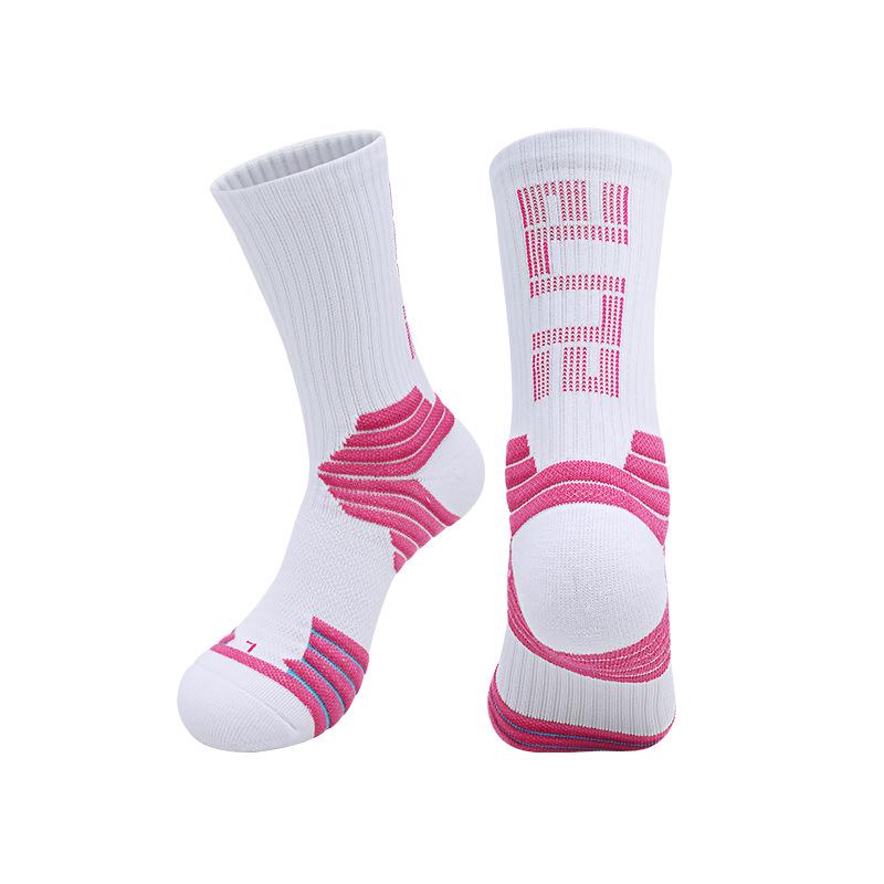Summer Elite Men's Anti-slip Mid-calf Sports Socks: Durable, Thick, Towel Bottom, Perfect for Basketball & Cycling.