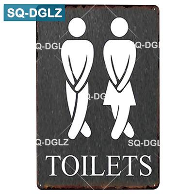 Vintage Metal Tin Sign Toilet  Pub Wall Decor Rustic Retro Bar Plaque Home Man Cave Garage Decor