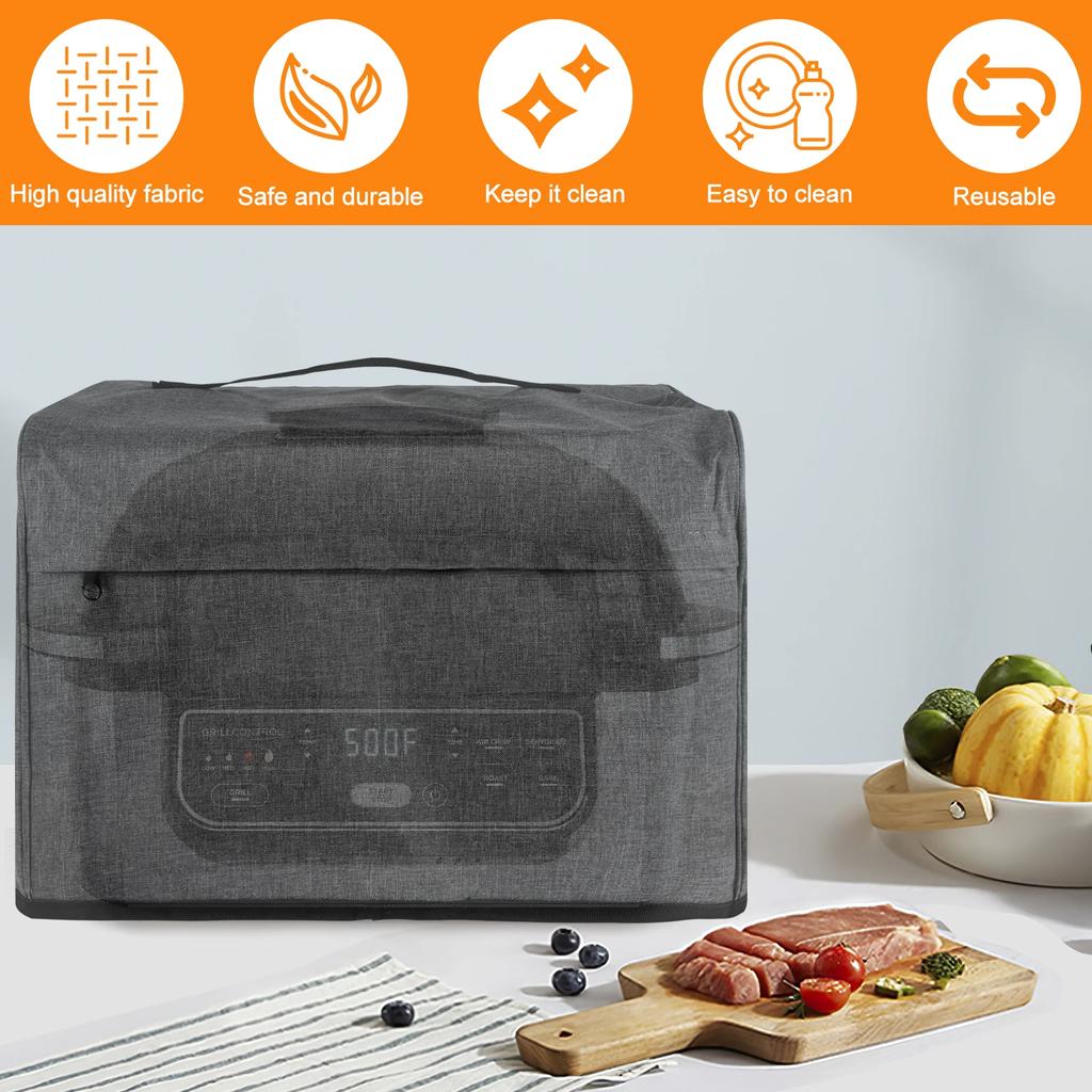 Osłona przeciwpyłowa do AG301 AG302 AG400 Pokrywa frytkownicy powietrznej z kieszeniami do przechowywania i uchwytem Wodoodporna trwała osłona przeciwpyłowa do pieczenia w kuchni