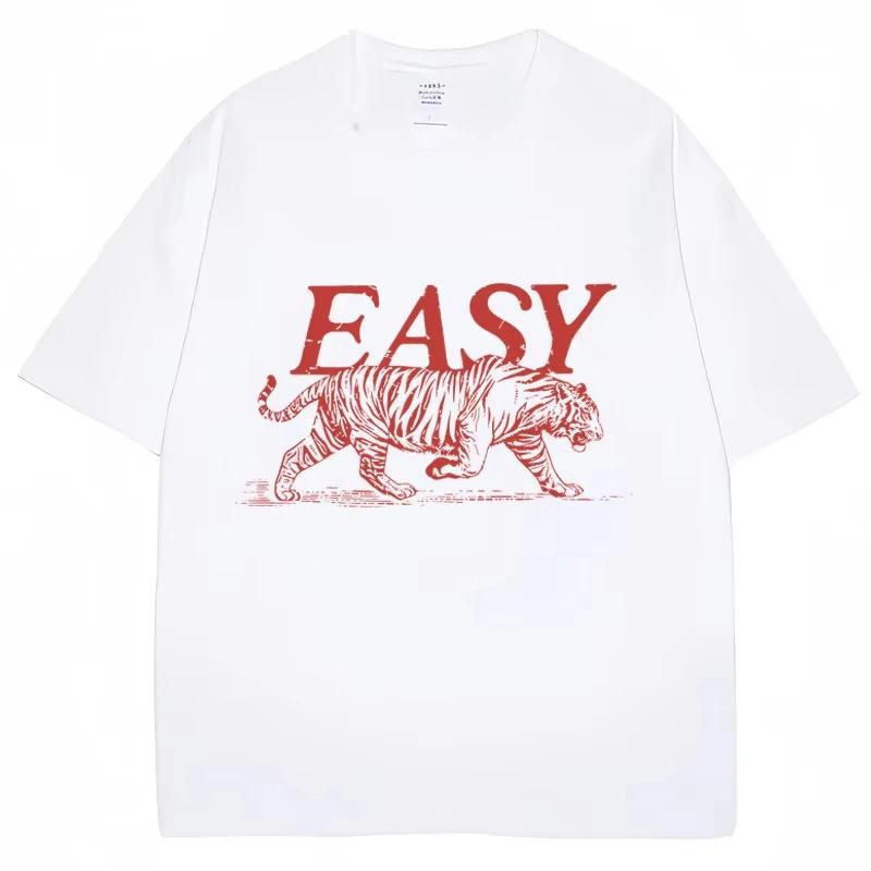 Tiger Print T-shirt Brand Summer High-end Short-sleeved Men's and Women's Fashion Personality T-shirt High Quality T-shirt
