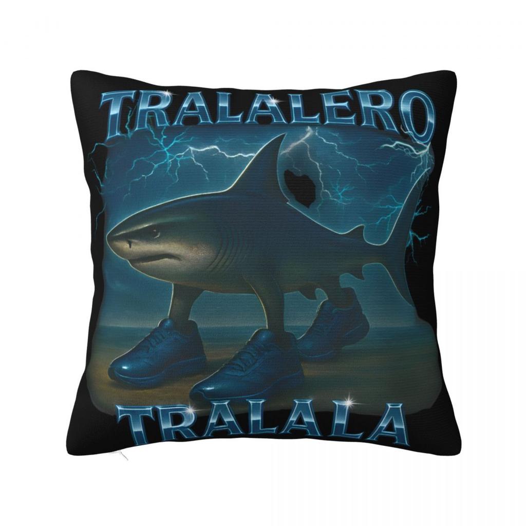 Tung Tung Tung Sahur Square Pillow Cases Italian Brainrot Meme Cushion Cover Vintage Polyester Decor Pillowcase for Living Room