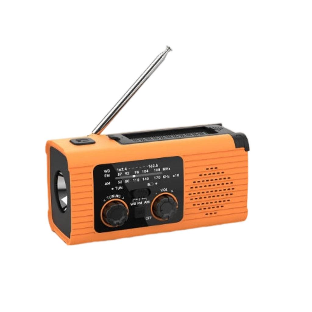 Outdoor Solar Radio, Crank Radio, Outdoor Radio With 1200 MAh Battery, With AM/FM Weather Radio, With LED Torch/SOS Alarm