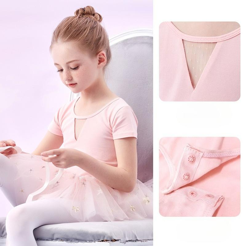 Children's Dance Clothes Girls Spring and Summer Short-sleeved Chinese Dance Clothes Practice Clothes Girls Dance Clothes Tutu Princess Dress